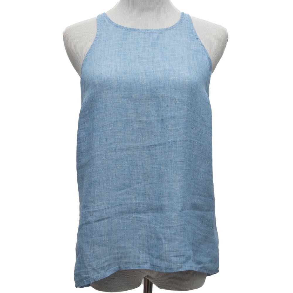 Joie Chambray Delave Sleeveless Button-Back Linen Dany Top Size XS